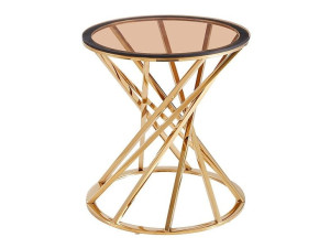 ŁAWA OTTAVIA B szkło bursztynowe/złoty 50 cm