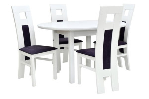Mały okrągły stolik, 100cm do 130 + 4 krzesła