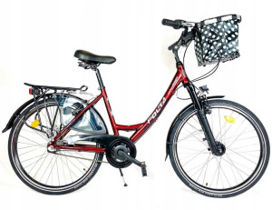 Rower Damski Miejski City 26 Alu Shimano + Kosz