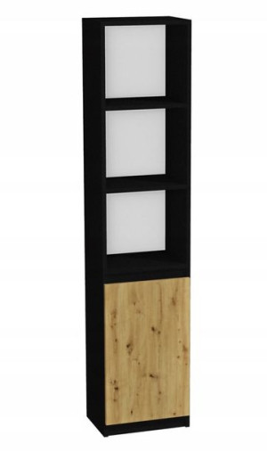 Regał z szafką na segregator 40 czarny-dąb artisan