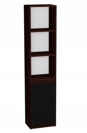 Regał z szafką na segregatory, 40cm wenge, czarne
