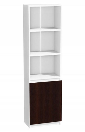 Regał z szafką na segregatory 50cm biały, wenge