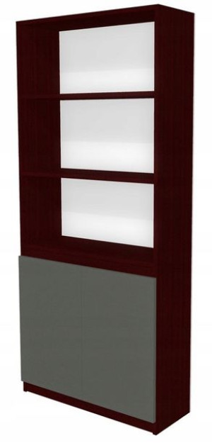 Regał, szafka na segregatory, 60cm wenge, szare