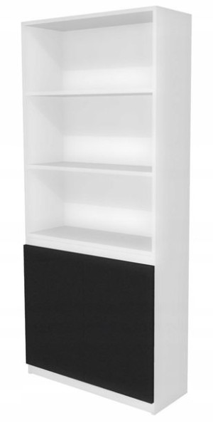 Regał z szafką na segregatory 70cm biało czarny