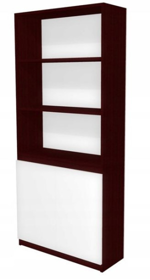 Regał z szafką na segregatory 70cm wenge, białe