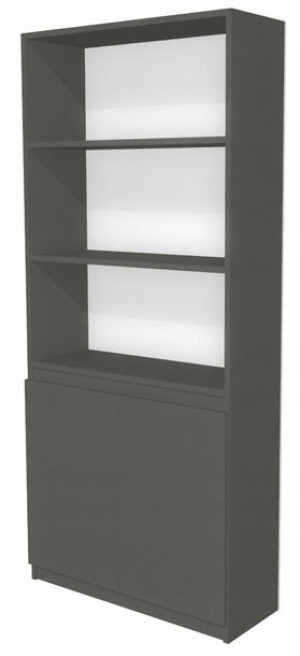 Regał z szafką na segregatory, książki 70 cm szary