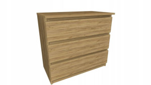 Komoda dąb craft złoty 70x45cm 3 szuflady