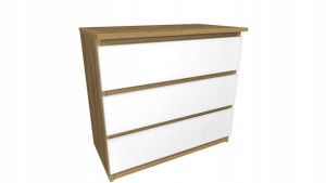 Komoda dąb craft złoty, białe 60x45cm 3 szuflady