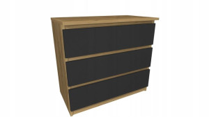 Komoda dąb craft złoty, szare 60x45cm 3 szuflady