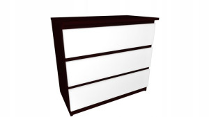Komoda wenge, biały front 70x45cm 3 szuflady