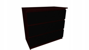 Komoda wenge, czarny front 70x45cm 3 szuflady