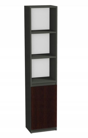 Regał z szafką na segregatory 40cm szary, wenge