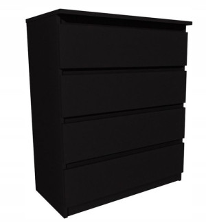 Komoda czarna 70x45cm 4 szuflady