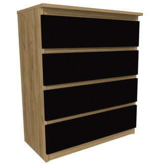 Komoda dąb craft złoty, czarny 70x45cm 4 szuflady