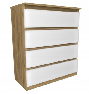 Komoda dąb craft, biały front 60x45cm 4 szuflady