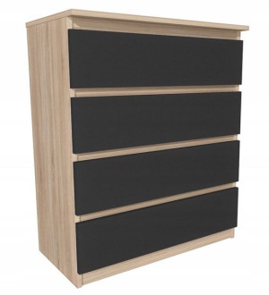 Komoda dąb sonoma, szary front 70x45cm 4 szuflady