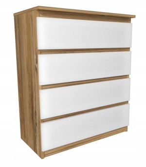 Komoda drewno retro, biały 60x45cm 4 szuflady