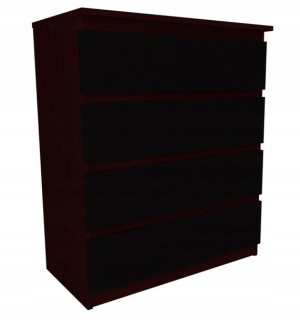 Komoda wenge, czarne fronty 70x45cm 4 szuflady