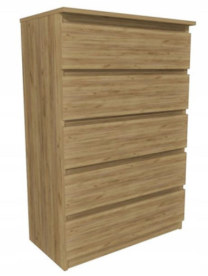 Komoda dąb craft złoty 80x45 cm 5 szuflad