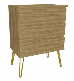 Komoda dąb craft złoty GLAMOUR 70X45 złote nogi