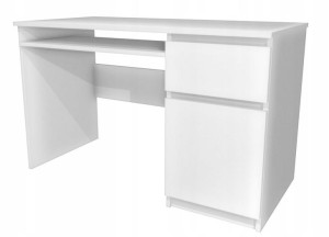 Biurko białe, białe fronty 120x60 cm, KOMA II