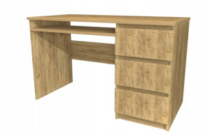 Biurko dąb craft, 120x60 cm, szuflady