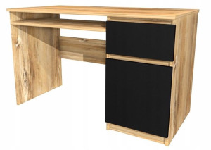 Biurko drewno retro czarne fronty 120x60cm KOMA II