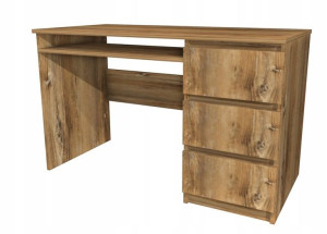 Biurko drewno retro, 120x60 cm, szuflady
