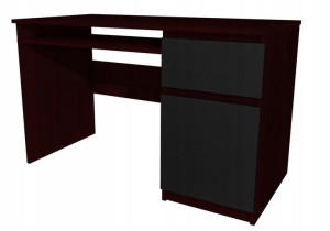 Biurko Wenge, czarne fronty, 120x60 cm, KOMA II