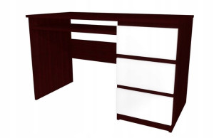 Biurko Wenge, fronty białe 120x60 cm