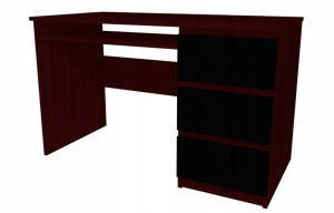 Biurko Wenge, fronty czarne 100x50 cm, szuflady