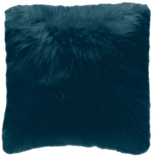 Ciemnoturkusowa poszewka dekoracyjna Shiny Fur 45x45 CM Futrzak
