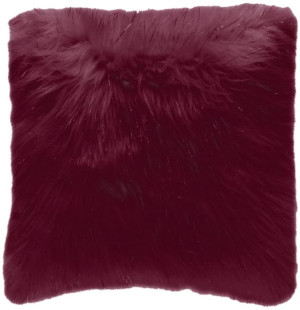 Ciemnoczerwona poszewka dekoracyjna Shiny Fur 45x45 CM Futrzak