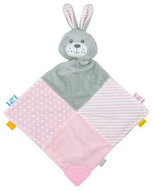 BABY MIX STK-19421 PR Przytulanka z gryzakiem Królik różowy 40841