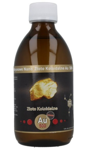 Niejonowe Złoto Koloidalne Nano Au500 50ppm Mocne