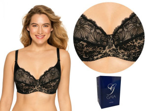 GAIA 534 CHANTAL biustonosz soft, CZARNY AŻUR, 85C