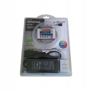 Taśma Led Rgb W Zestawie 7,2w Ip20 Kolorowa 5m