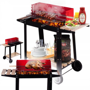 Grill Przenośny Ogrodowy Węglowy Kółka