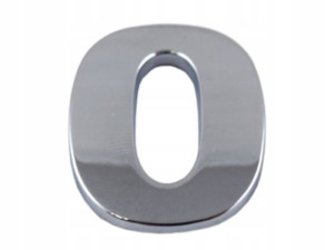 Emblemat Cyfra Cyfry Litera Literka Chrom 0 Zero