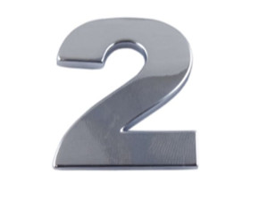 Emblemat Cyfra Cyfry Litera Duża Chrom 2 Dwa