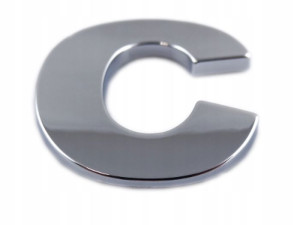 Emblemat Litera Literka Cyfra Cyfry Chrom C C