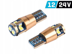 Żarówka W5W T10 12/24V 10SMD LED CANBUS biała 2szt