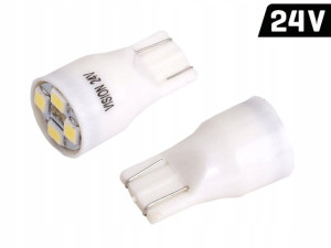 Żarówka T13 W2.1x9.5d 24V 4x 2835 SMD LED biała