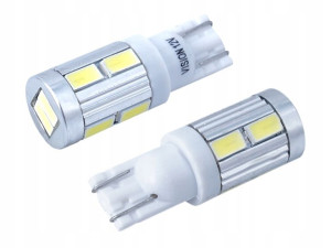 Żarowki Led T10 W5w 12v 1.6w Canbus Białe 2szt Smd