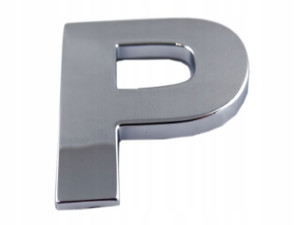 Emblemat Litera Literka Cyfra Cyfry Chrom P P