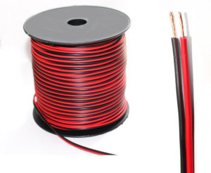 Przewód głośnikowy 2x0,75 mm czarno-czerw.  (2m)