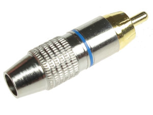 Wtyk RCA CHINCH DUŻY 6mm niebieski