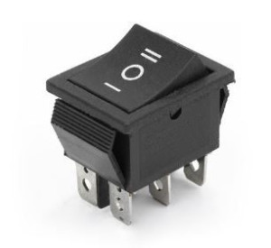 Przełącznik kołyskowy RS203 KCD4 on-off-on czarny
