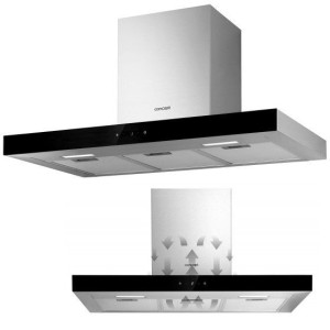 SZKLANY Okap Kominowy 90cm Szkło+Inox CONCEPT