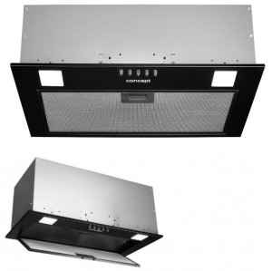 Szklany Okap Zintegrowany 60 cm czarny CONCEPT